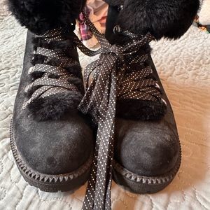 Faux fur boots